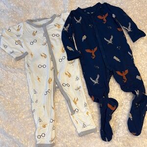 Kyte Baby Harry Potter One piece set  Blue Flight 6-12M and White Icon 12-18M